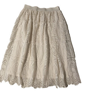 Miss Pinky Womens Boho Lace Skirt Size Small Sheer wLining Cottage Core Peasant